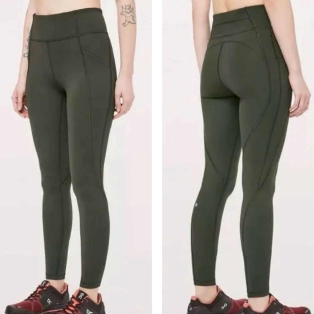 Lululemon Leggings Time to Sweat In Dark Olive Size 2 Like New